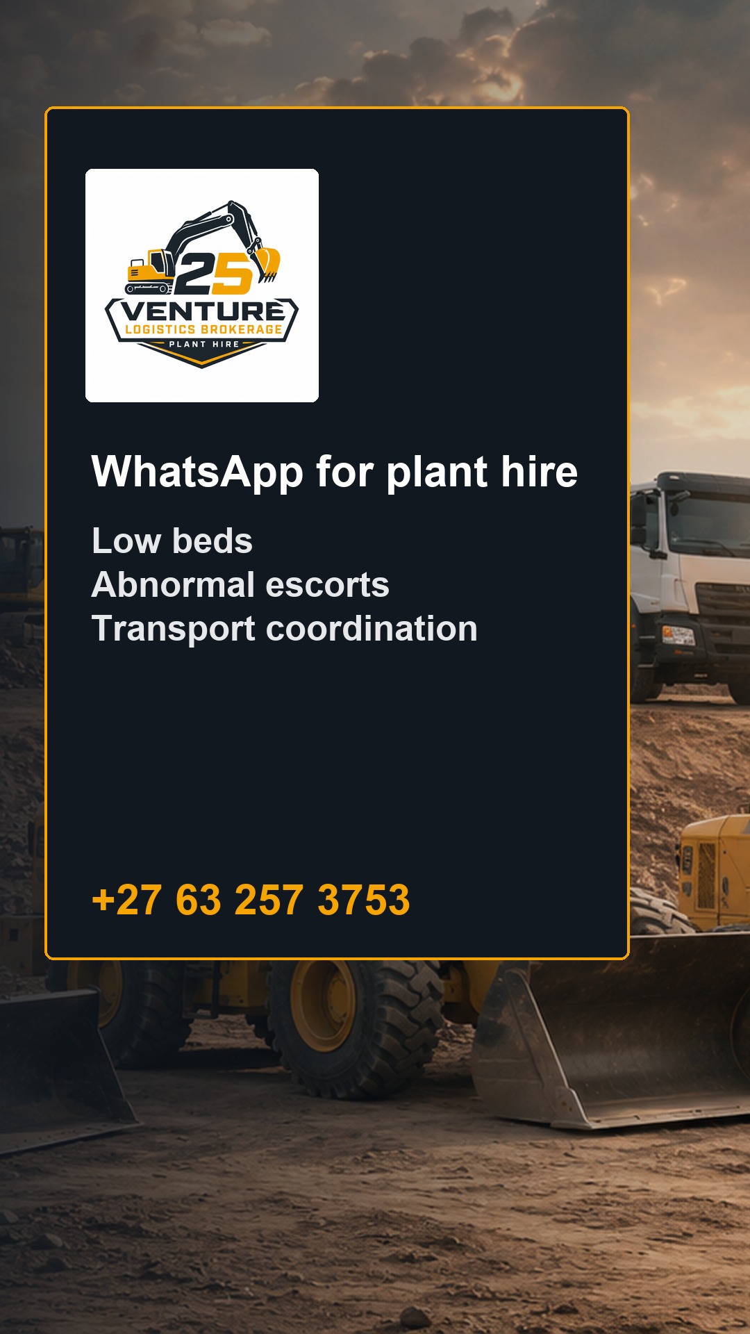 25 Venture WhatsApp status advert